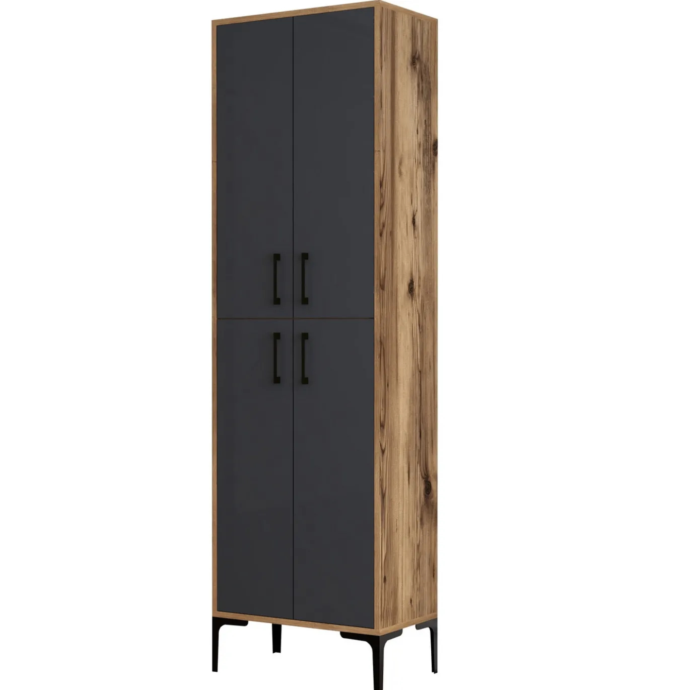 Wandkast Berlin Melamine Walnoot Antraciet