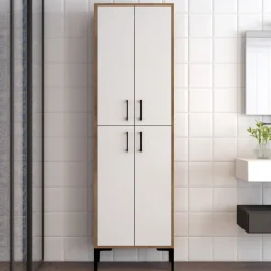 Wandkast Berlin Wit/Walnoot