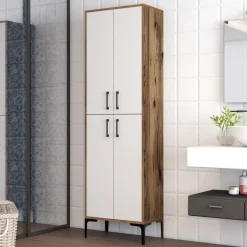 Wandkast Berlin Wit/Walnoot
