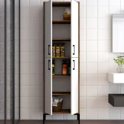 Wandkast Berlin Wit/Walnoot