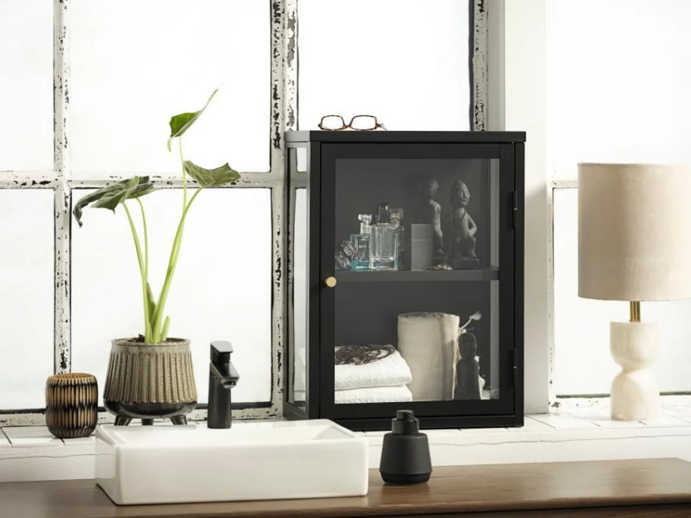 Wandkast Carmel Zwart H60 - W45 cm - Giga Living