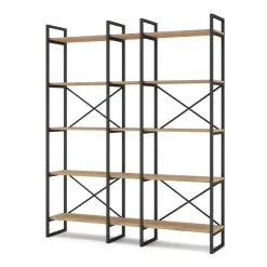 Wandkast Dusan 143,5cm Naturel/zwart Metaal - Giga Meubel