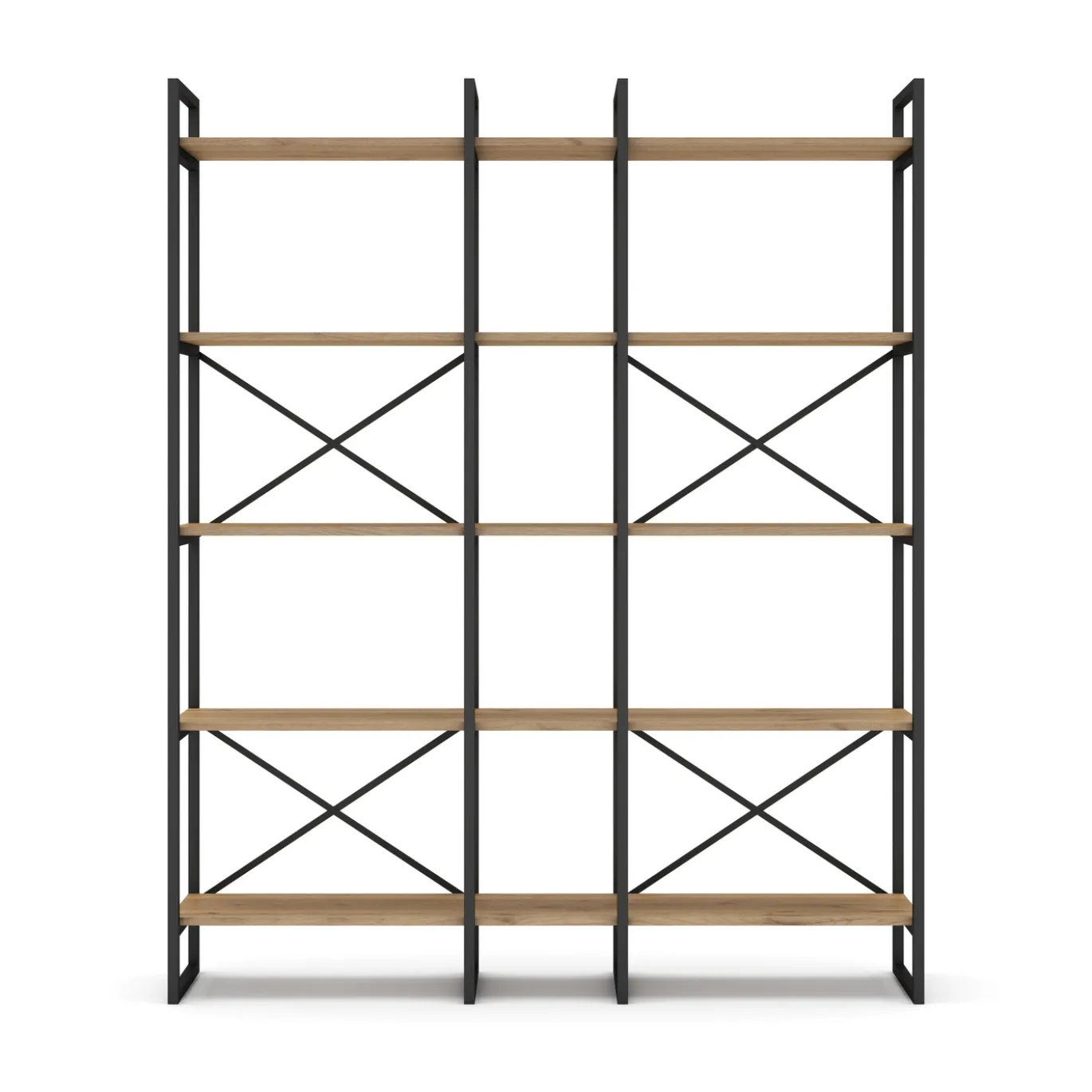 Wandkast Dusan 143,5cm Naturel/zwart Metaal - Giga Meubel