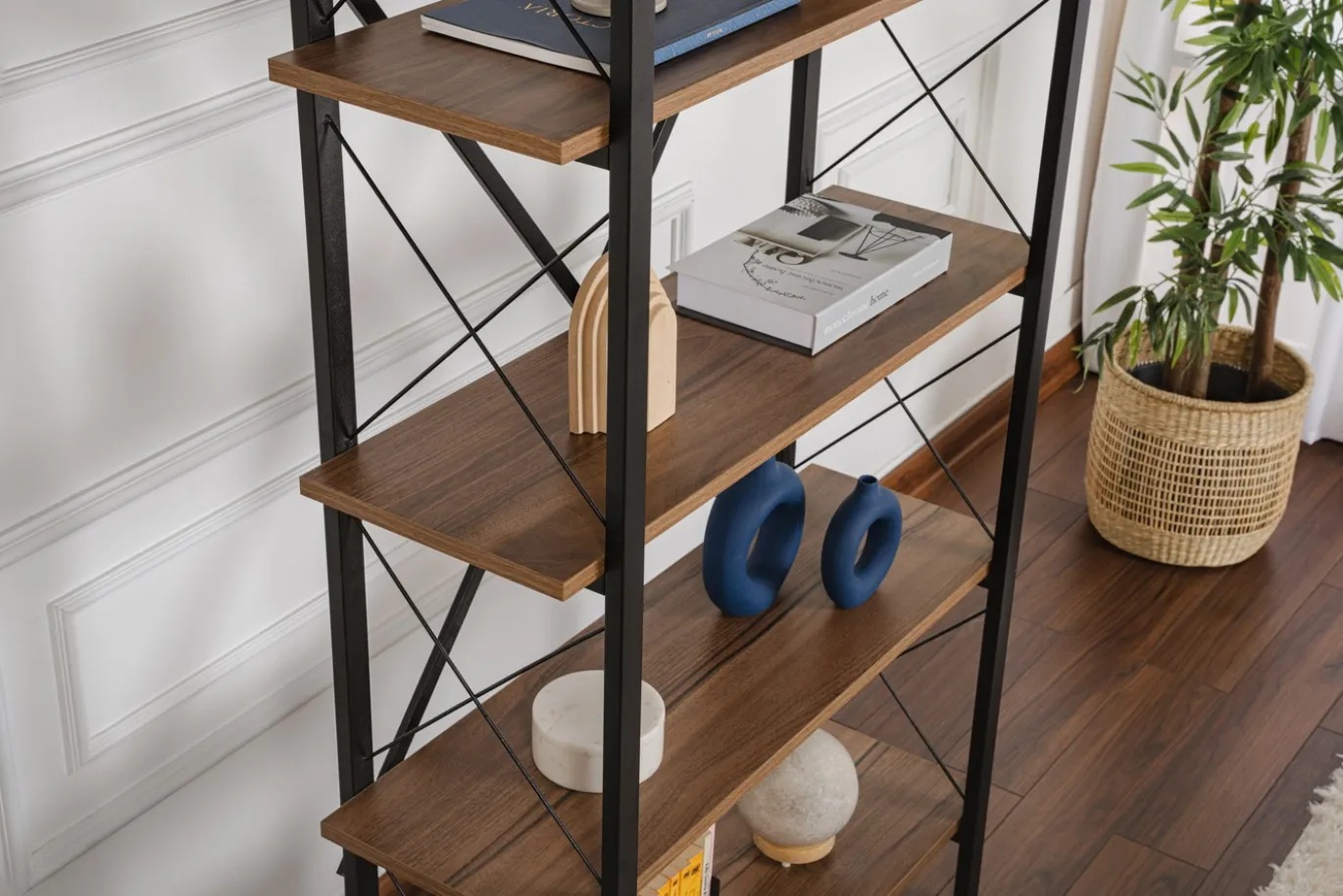 Wandkast Elysian Walnoot/Zwart 180cm
