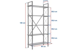 Wandkast Elysian Walnoot/Zwart 180cm