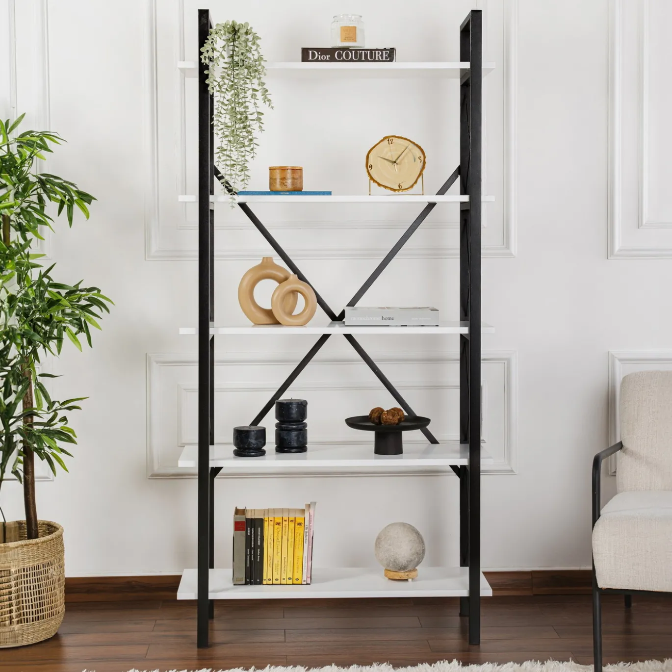 Wandkast Elysian Wit/Zwart 180cm
