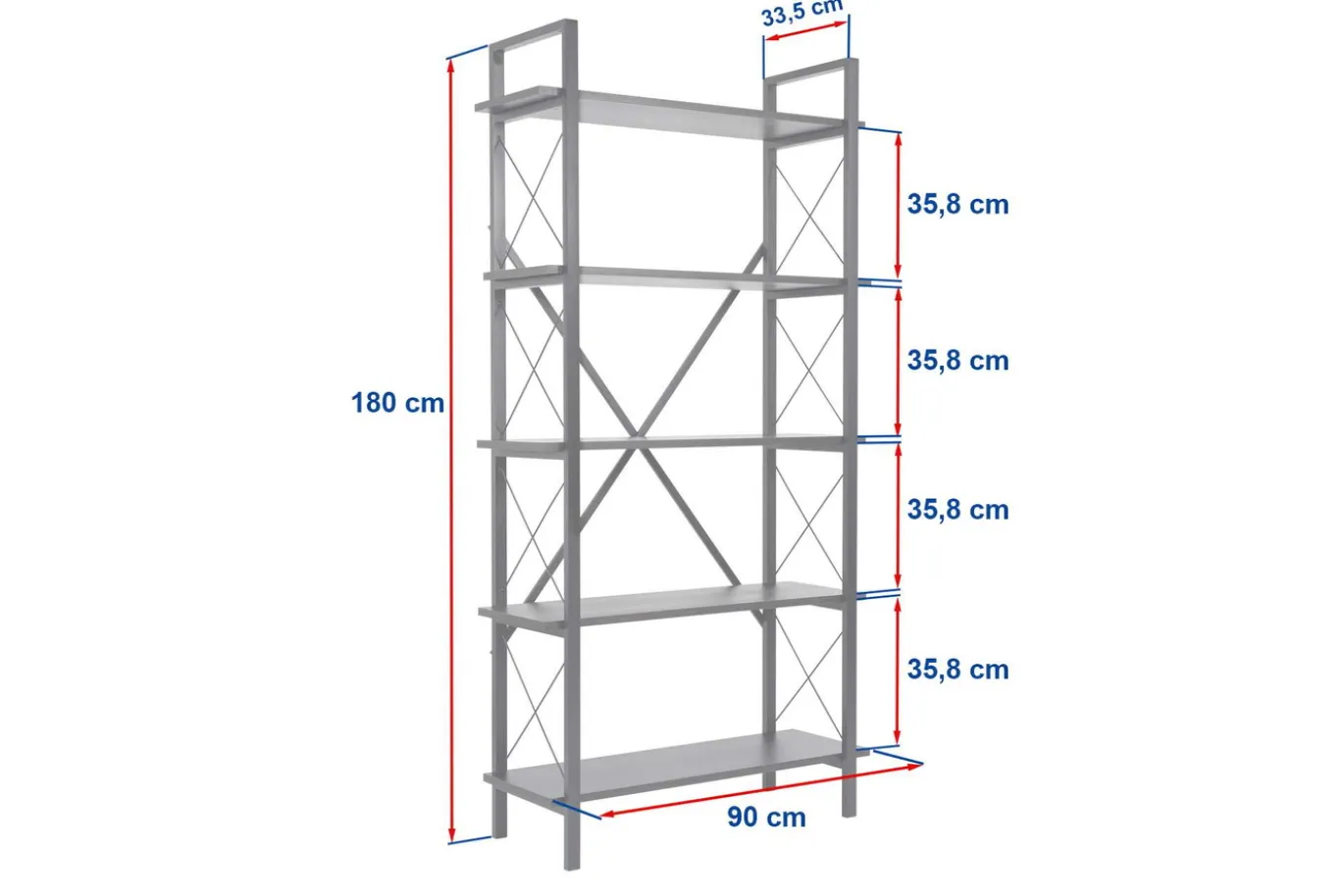 Wandkast Elysian Zwart 180cm