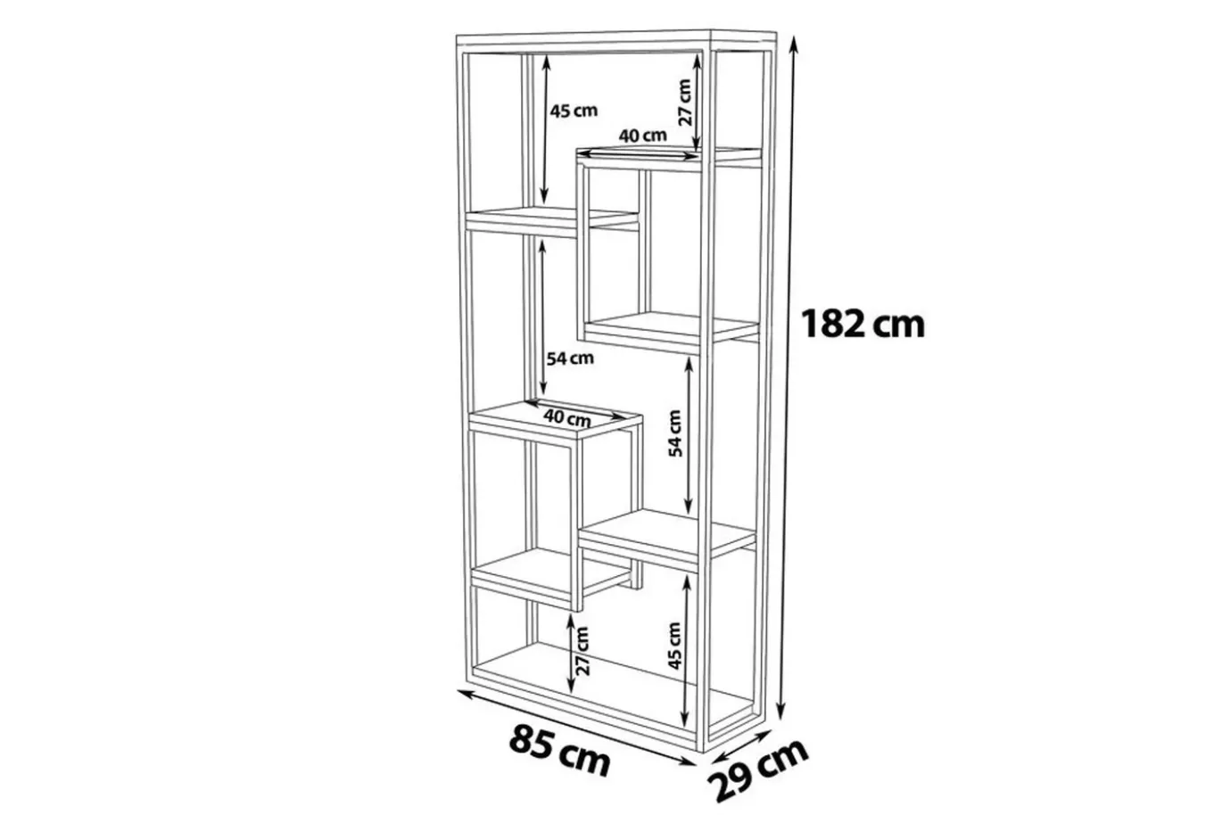 Wandkast Emina Walnoot 180cm
