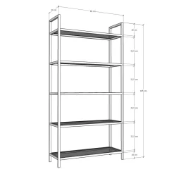 Wandkast Henk Zwart 165cm