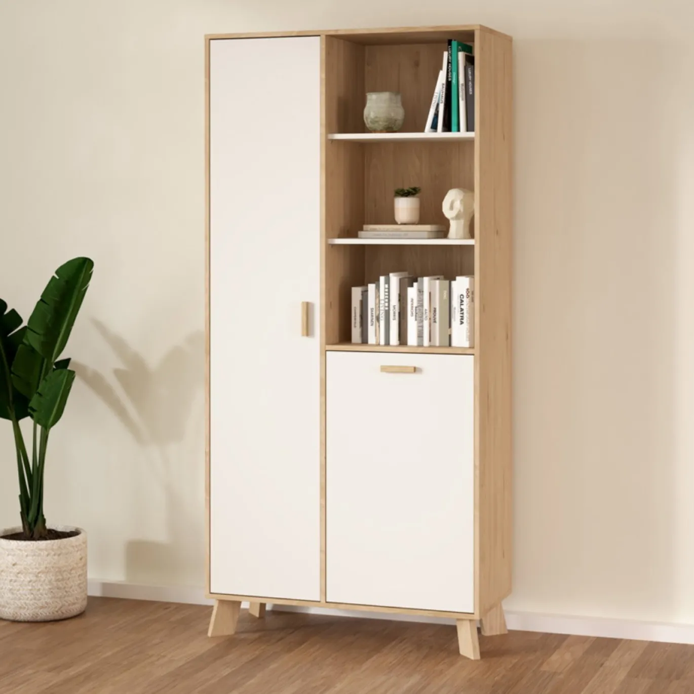 Wandkast Ikast Wit Jackson Hickory - Giga Living