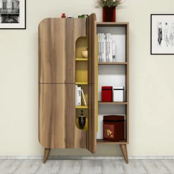 Wandkast Mine Melamine Walnoot Geel