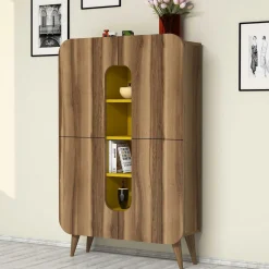 Wandkast Mine Melamine Walnoot Geel