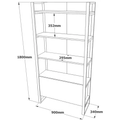 Wandkast Moos Naturel 180cm