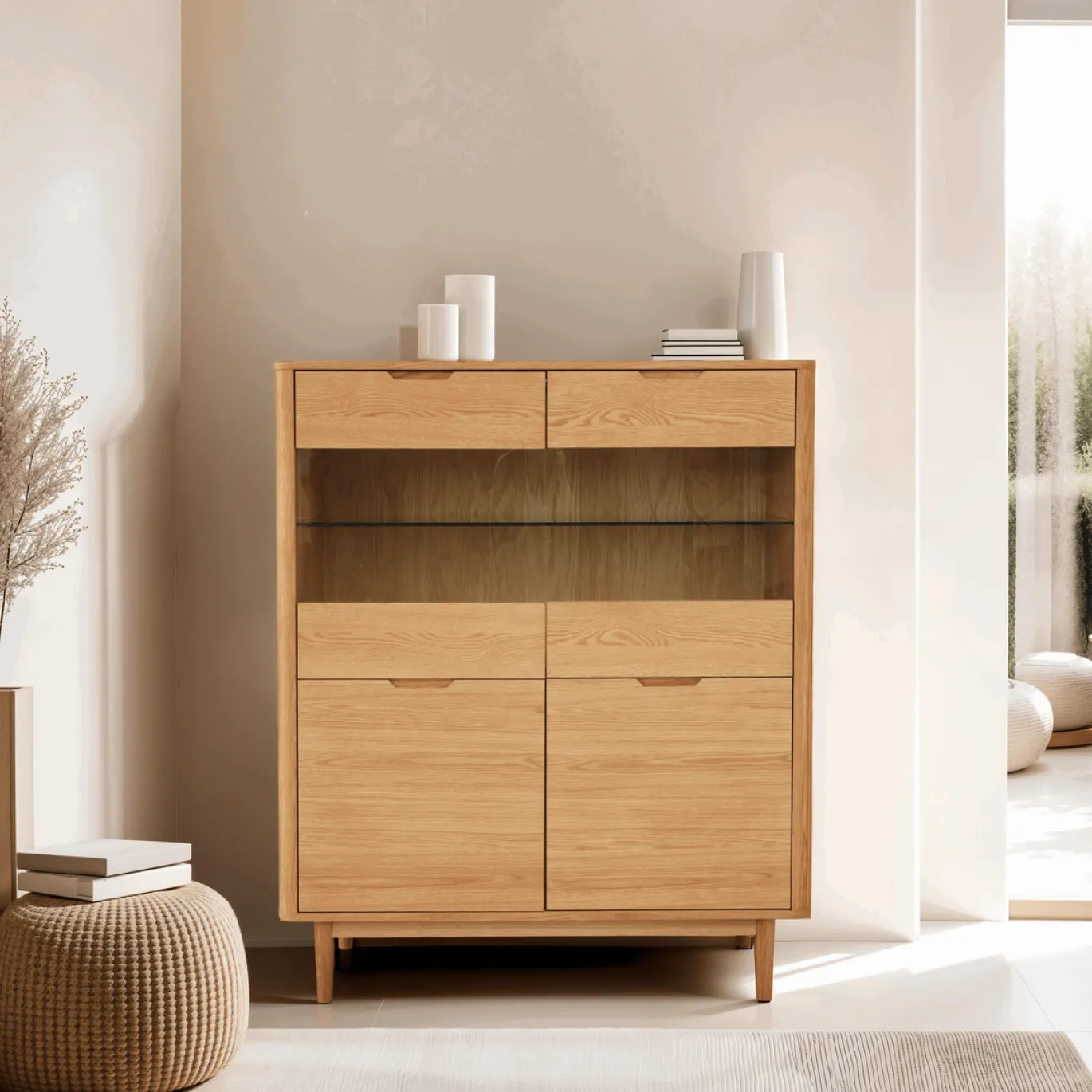 Wandkast Nyborg Naturel Oil - Giga Meubel