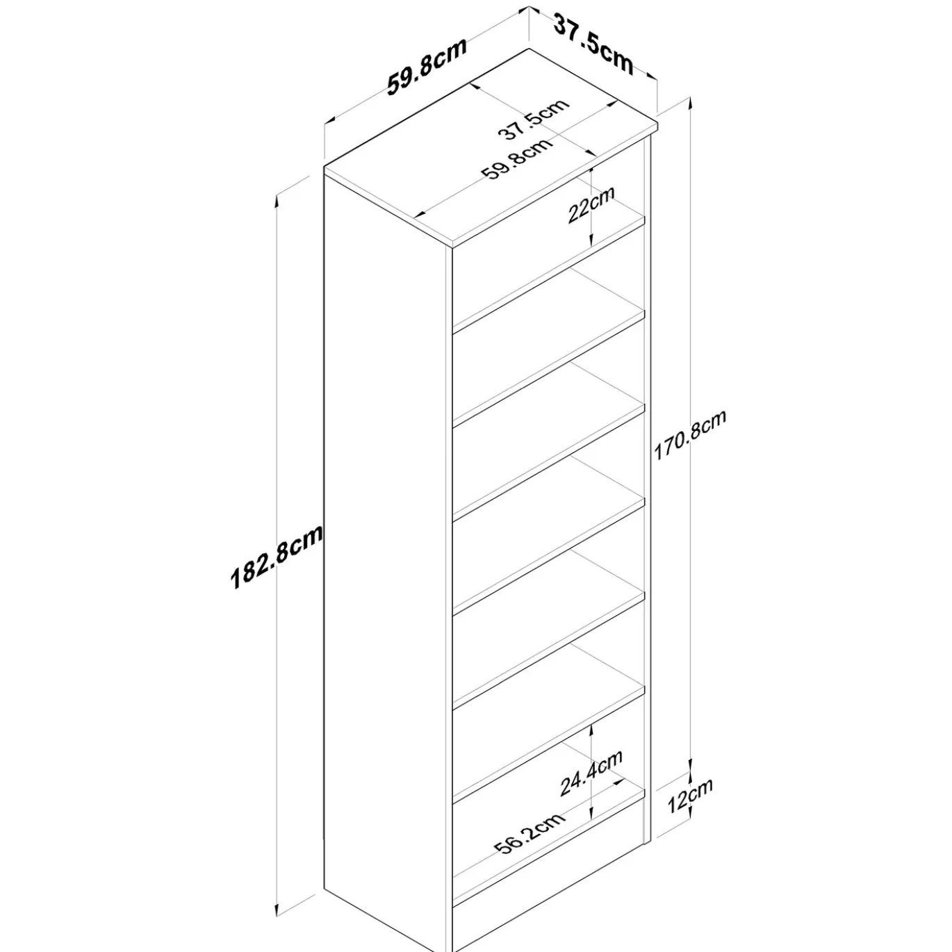 Wandkast Pozanti Wit/Walnoot