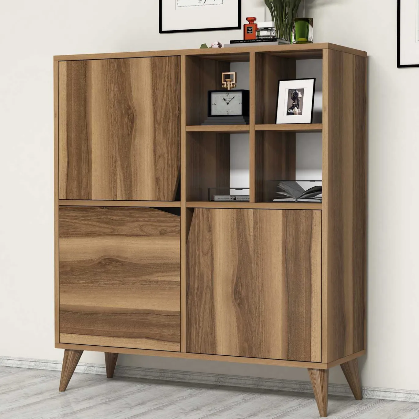 Wandkast Pulse Melamine Walnoot