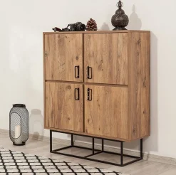 Wandkast Quantum Solo Melamine Atlantic Pine Zwart