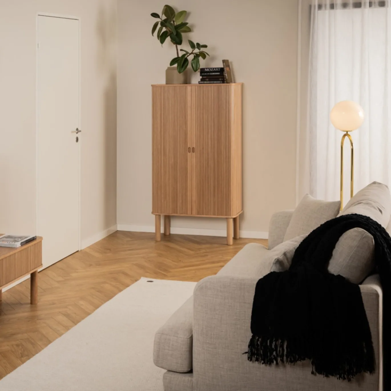 Wandkast Rustam MDF Naturel 80x145cm - Giga Living