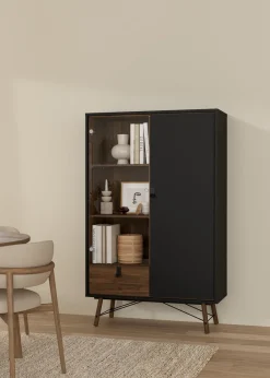 Wandkast Ry Noten Mat Zwart - Giga Living