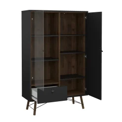 Wandkast Ry Noten Mat Zwart - Giga Living