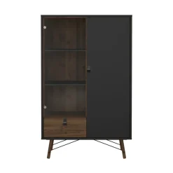 Wandkast Ry Noten Mat Zwart - Giga Living