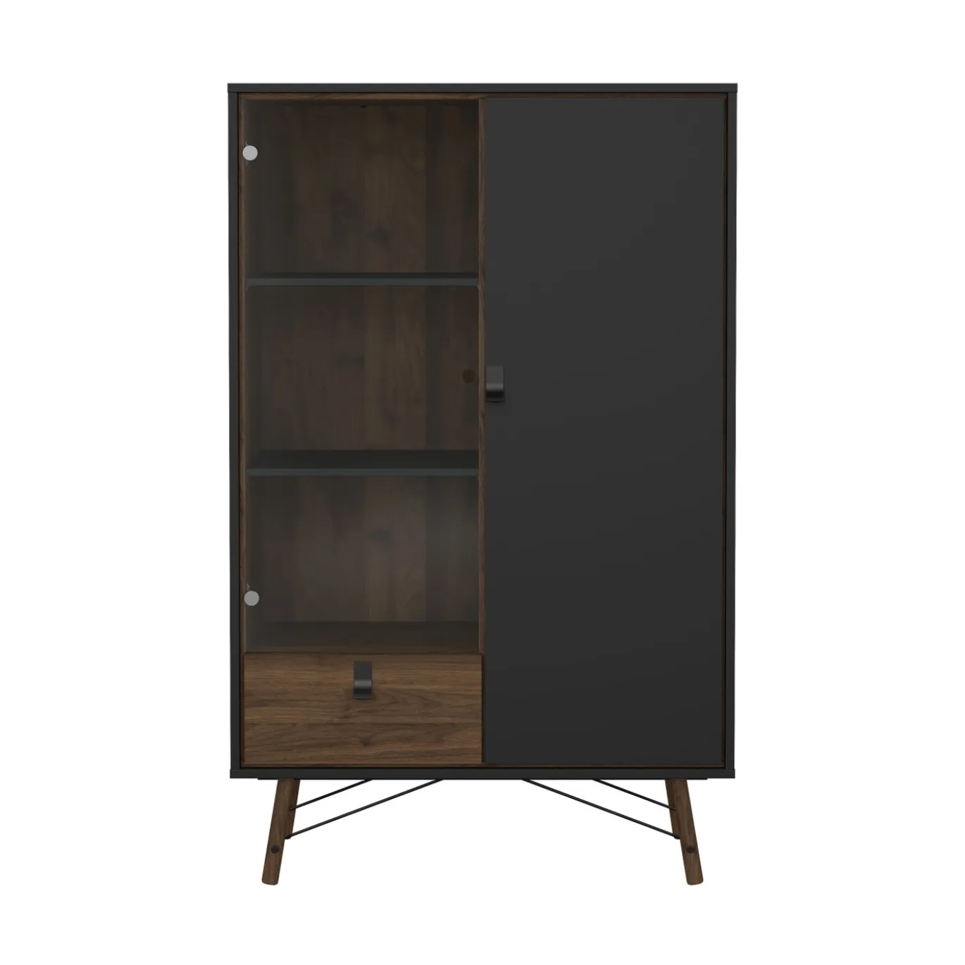 Wandkast Ry Noten Mat Zwart - Giga Living