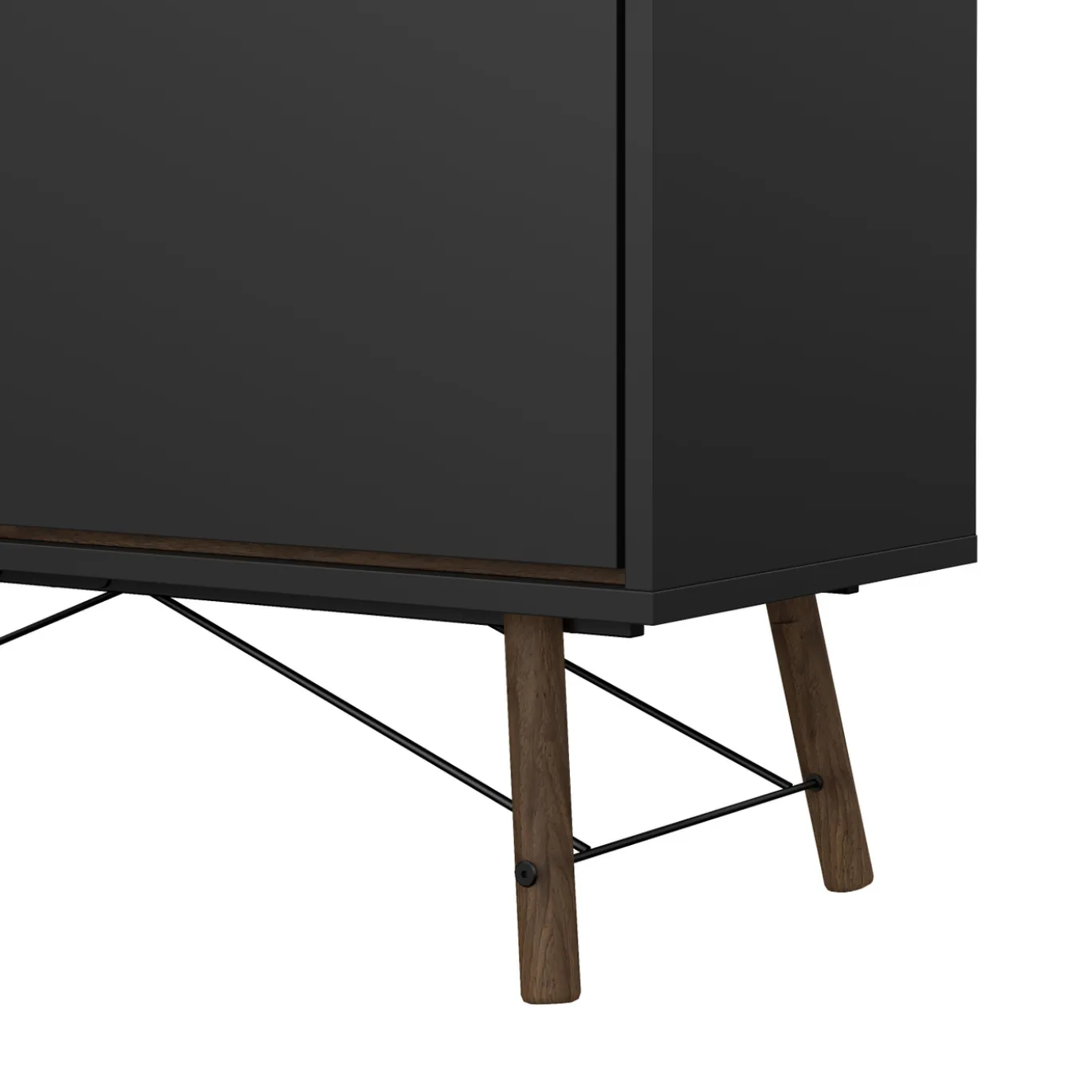 Wandkast Ry Noten Mat Zwart - Giga Living