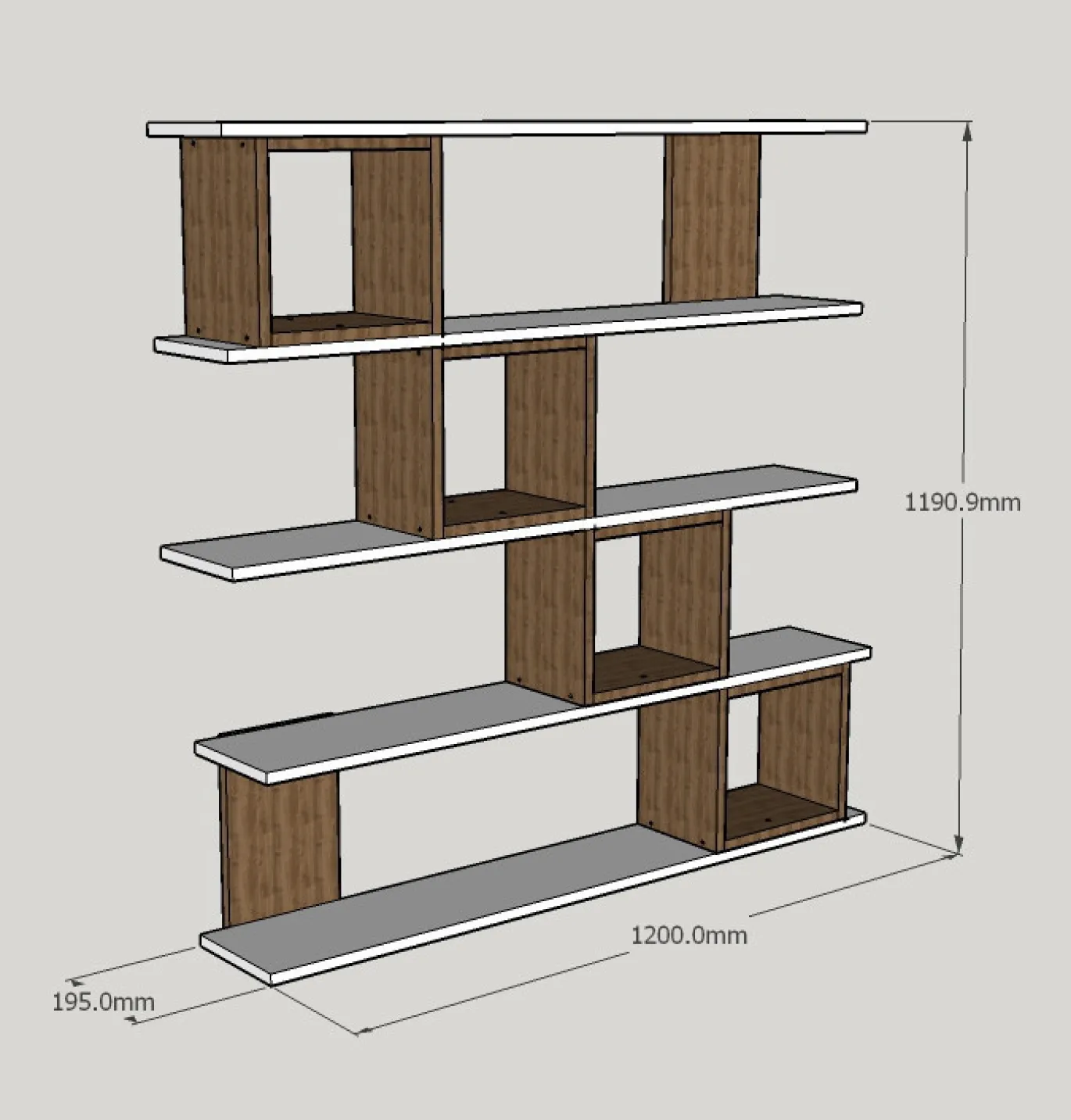 Wandkast Wind Wit/Walnoot 120cm