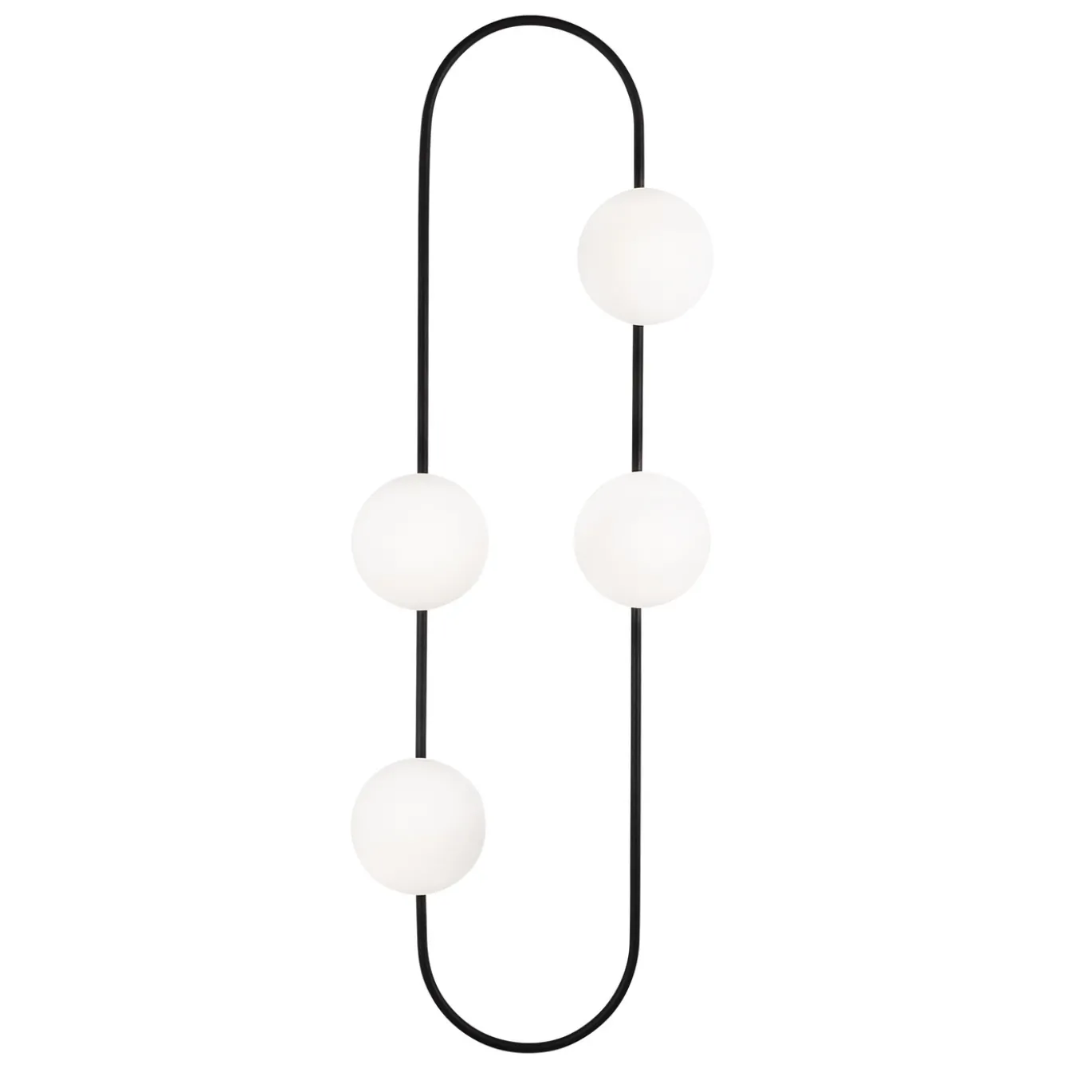 Wandlamp Abaküs 4-Lichts Wit/Zwart