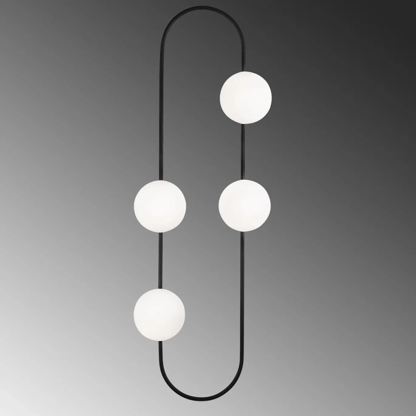 Wandlamp Abaküs 4-Lichts Wit/Zwart