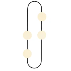 Wandlamp Abaküs 4-Lichts Wit/Zwart