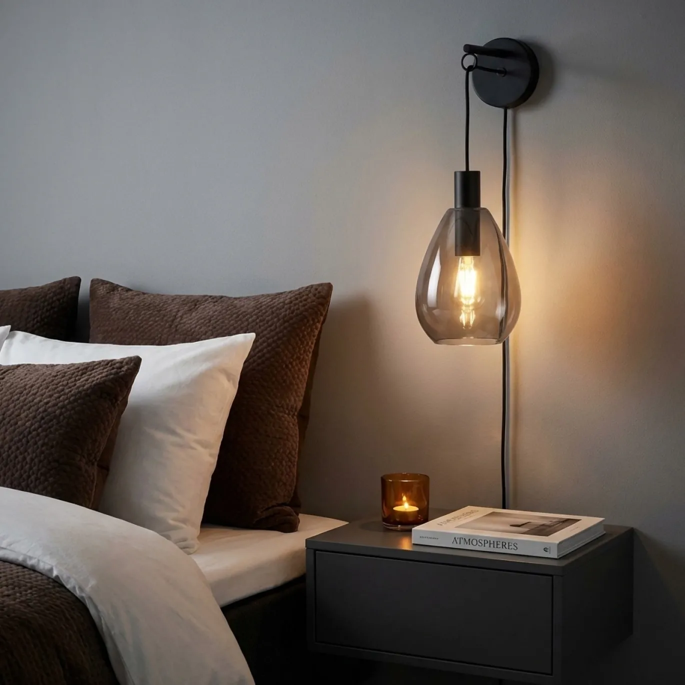 Wandlamp Anita 1-Lichts Smoke Glas - Giga Meubel