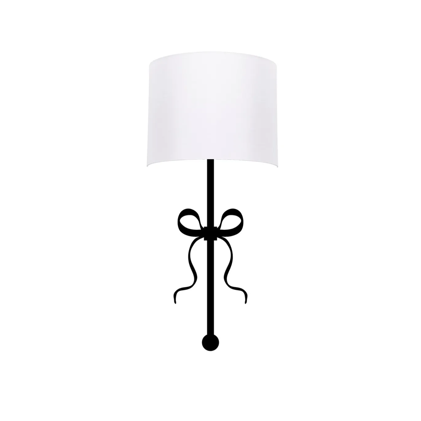 Wandlamp Asaf Bow Wit/Zwart