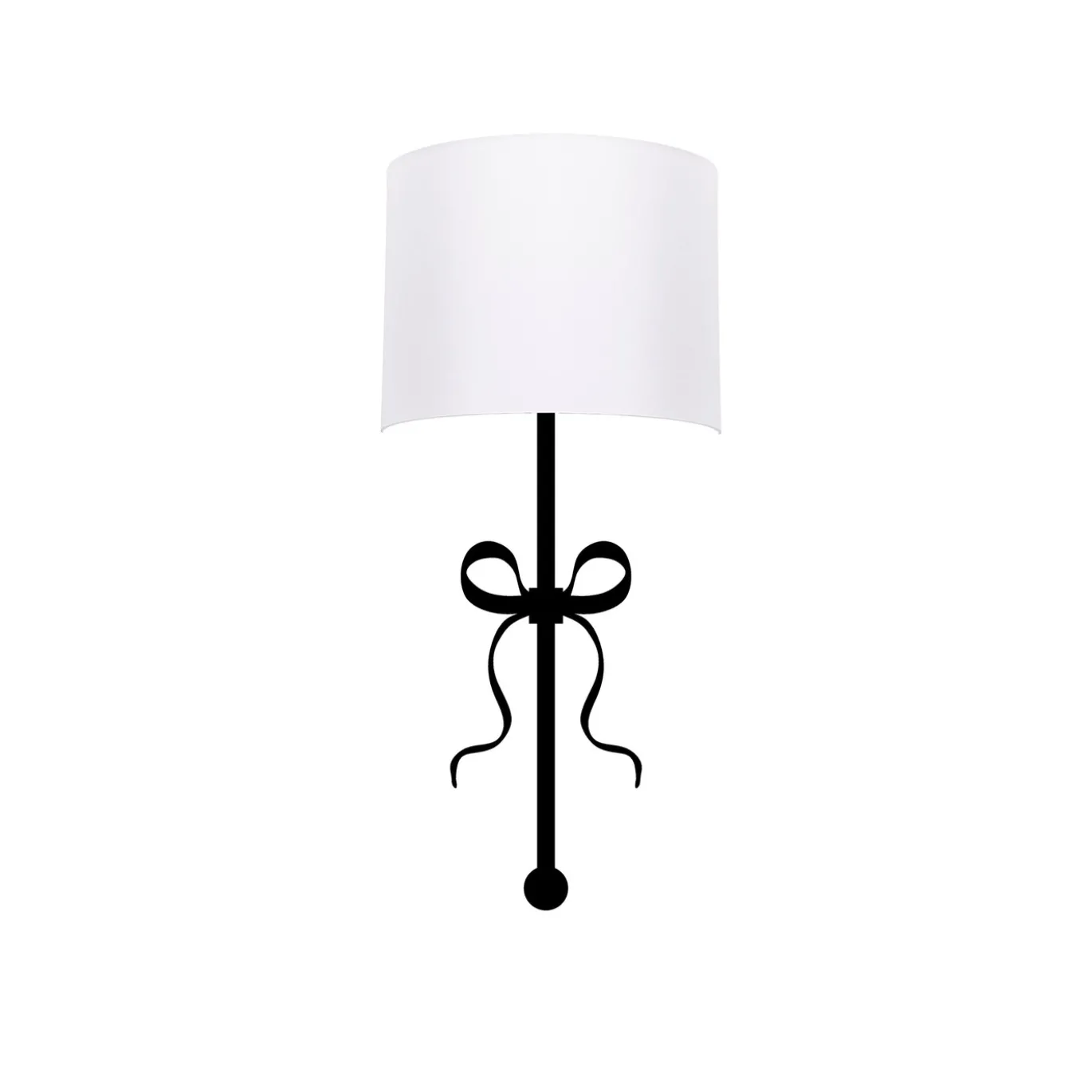 Wandlamp Asaf Bow Wit/Zwart