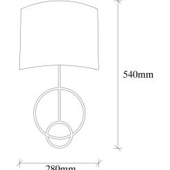 Wandlamp Asaf Circles Wit/Zwart
