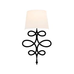 Wandlamp Asaf Curl Wit/Zwart