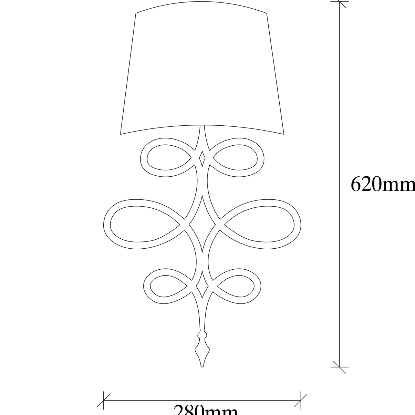 Wandlamp Asaf Curl Wit/Zwart