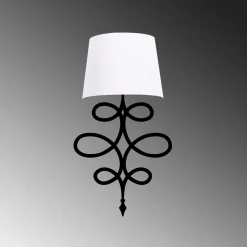 Wandlamp Asaf Curl Wit/Zwart