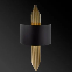 Wandlamp Avdan Curve Goud/Zwart