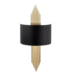 Wandlamp Avdan Curve Goud/Zwart