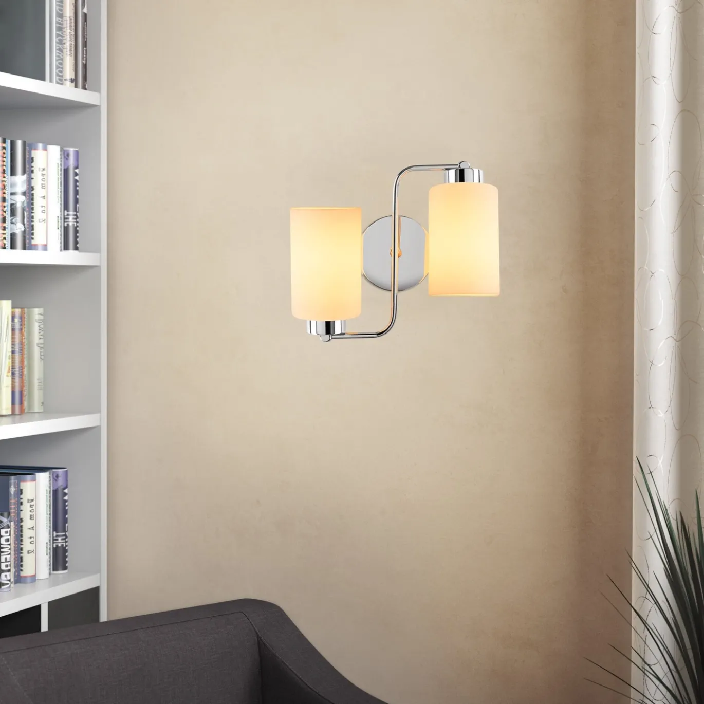 Wandlamp Balcova 2-Lichts Zilver