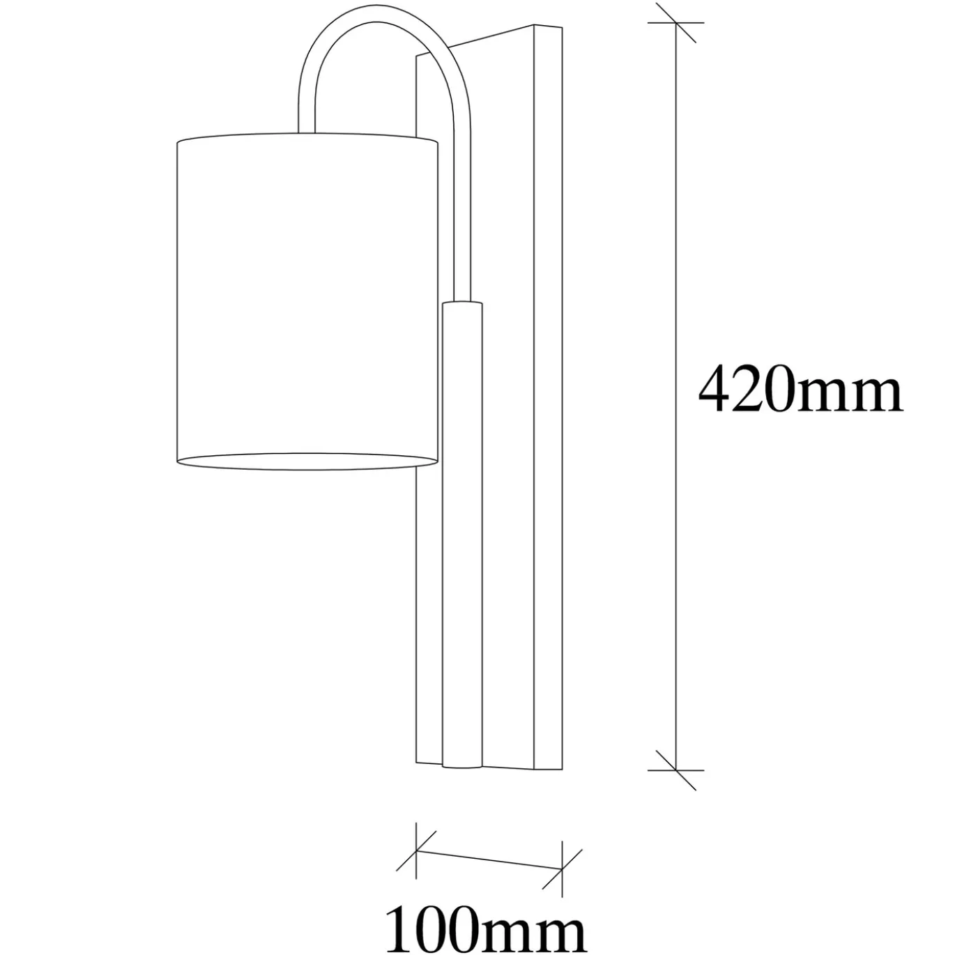Wandlamp Baston Crème/Zwart