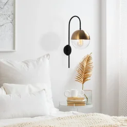 Wandlamp Bastos Goud/Zwart