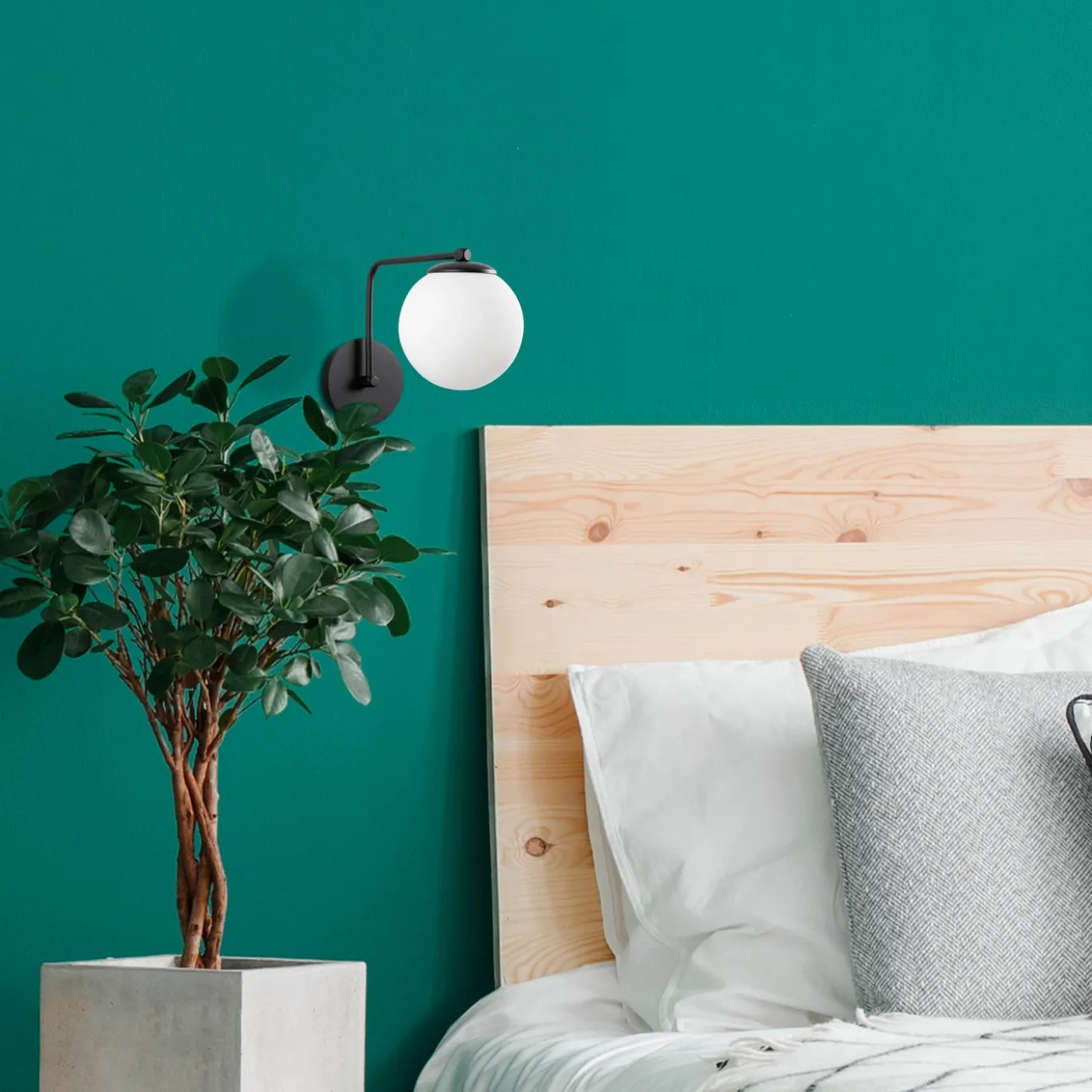 Wandlamp Daisy Zwart