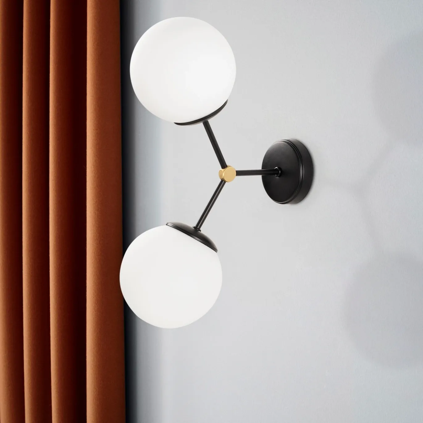 Wandlamp Damar 2-Lichts Zwart