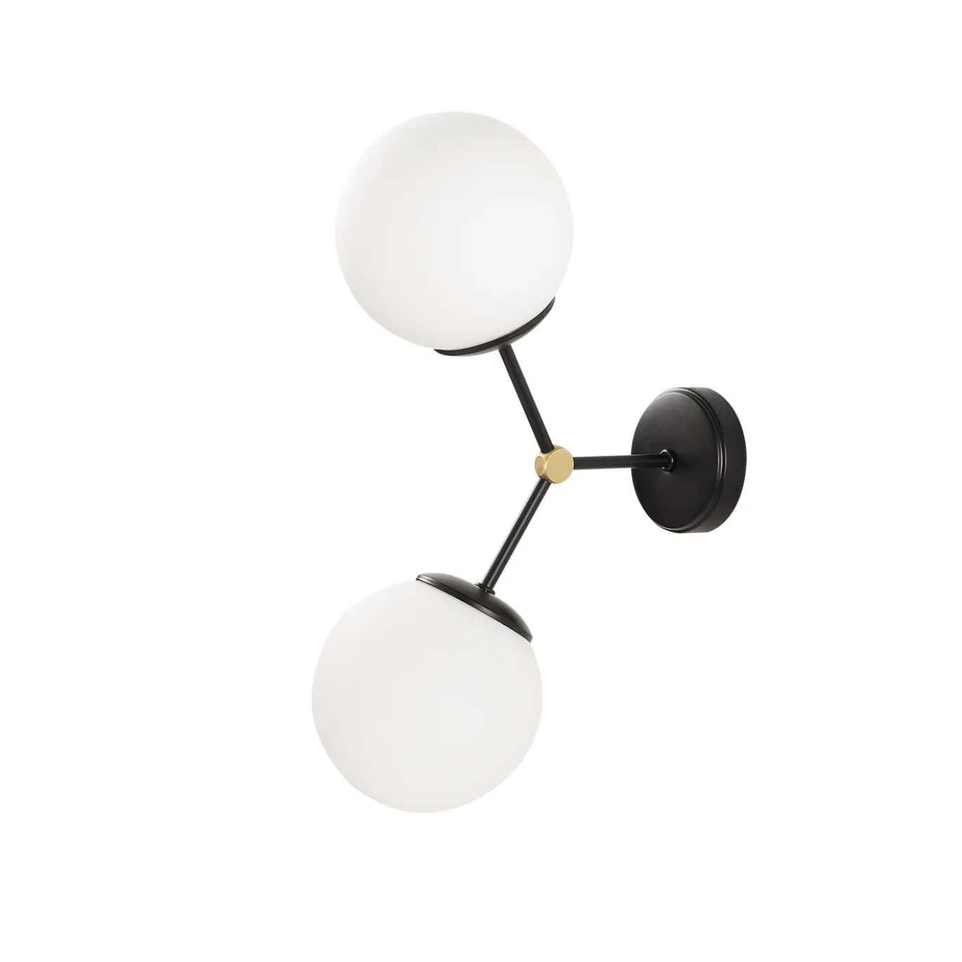 Wandlamp Damar 2-Lichts Zwart