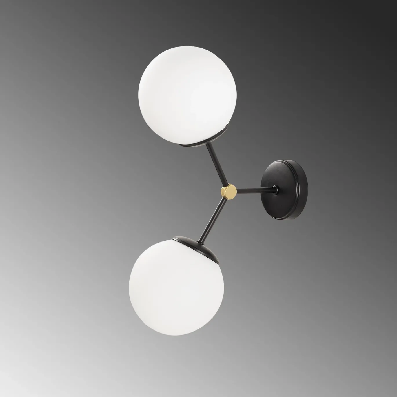 Wandlamp Damar 2-Lichts Zwart