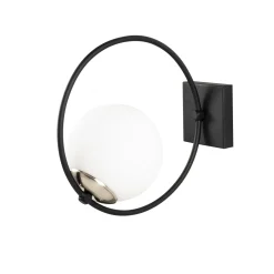 Wandlamp Dolunay Zwart/Wit