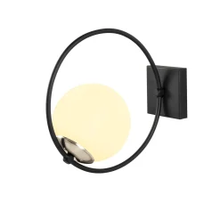 Wandlamp Dolunay Zwart/Wit