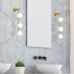 Wandlamp Domino 3-Lichts Shiny Goud